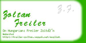zoltan freiler business card